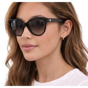 Tory Burch Black Cat-Eye Sunglasses TY7123 w/ Case & Pouch